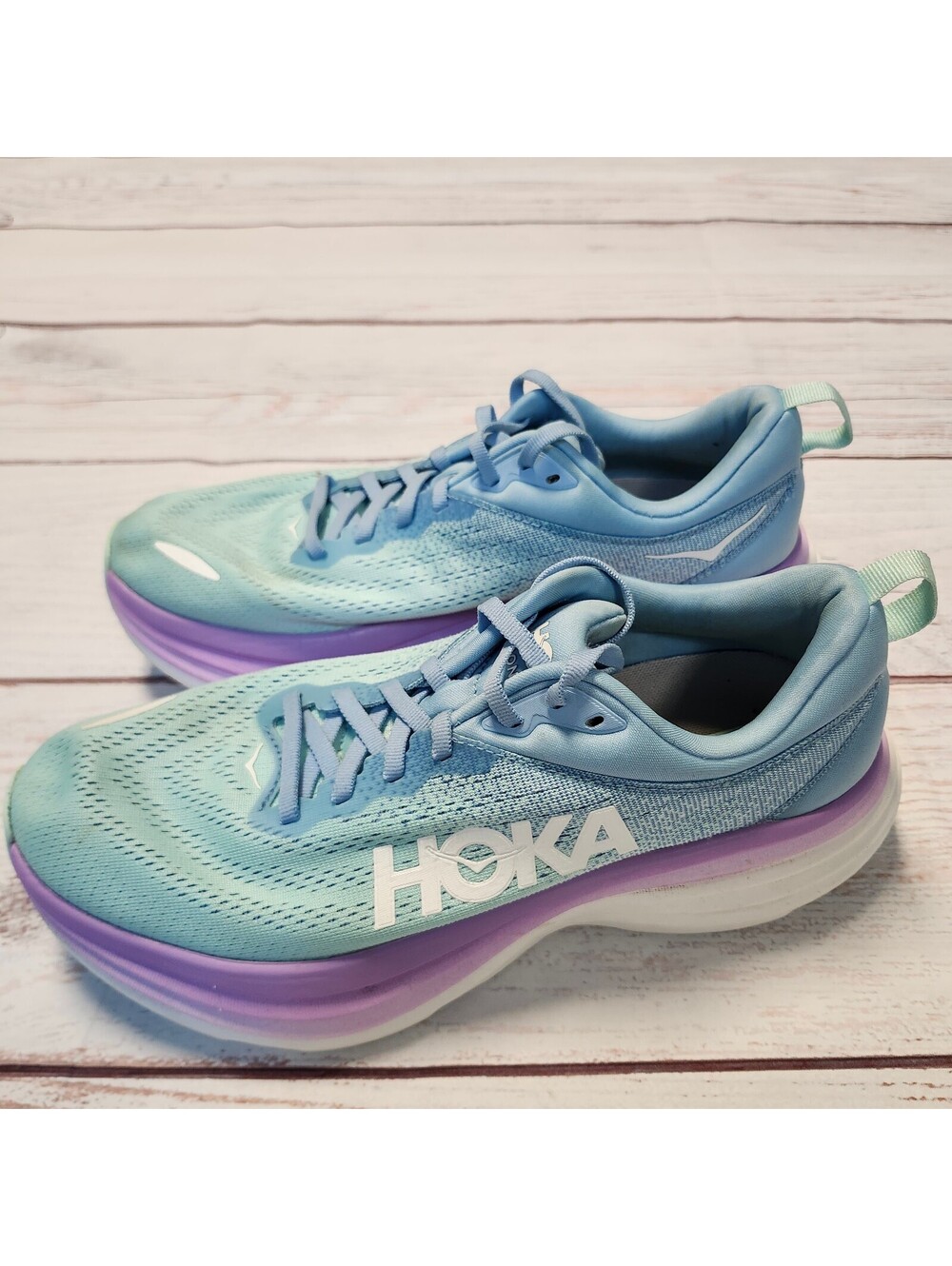 Hoka Bondi 8 Women's Running Shoes Size 9.5B Blue Purple - Picture 8 of 12